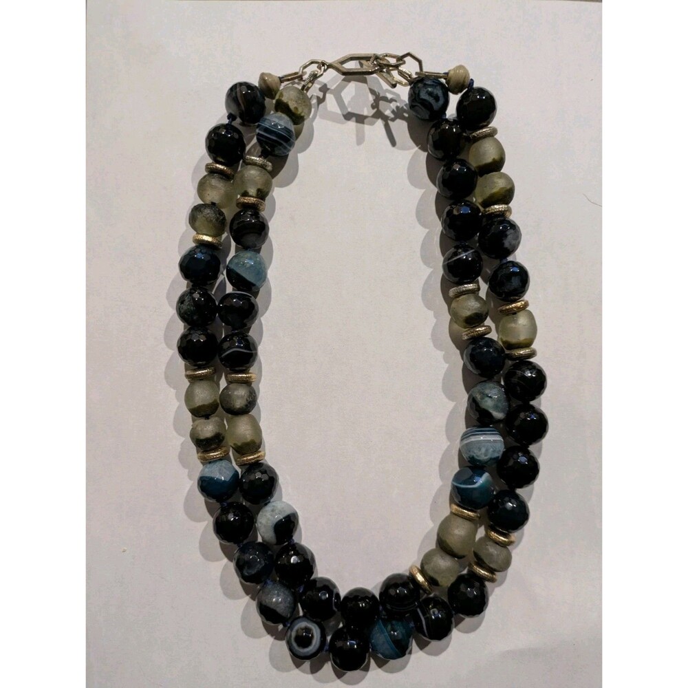 Akola Agate Gemstone Bead Necklace NWT $395